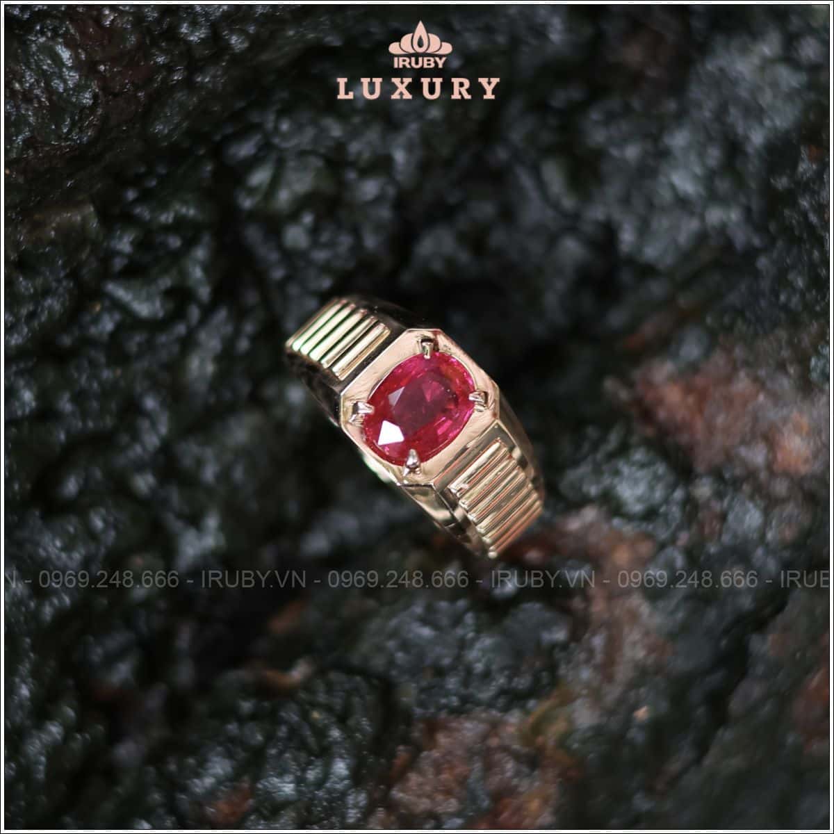 Nhẫn nam Ruby facet 2,50ct phong cách hiện đại - IRRF 2504250