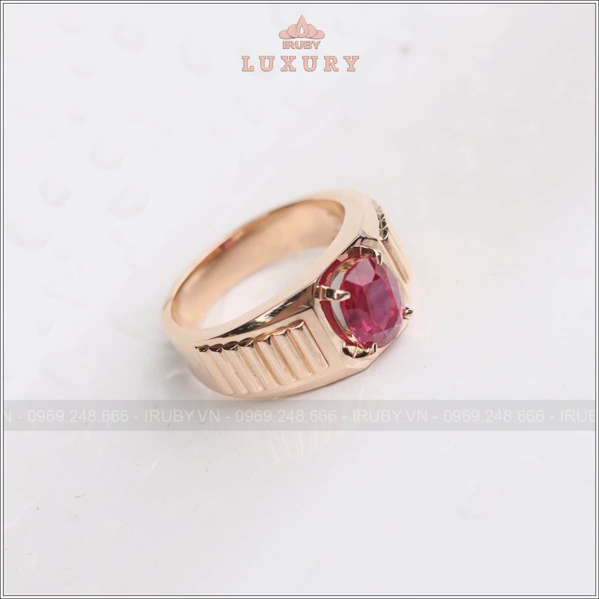 Nhẫn nam Ruby facet 2,50ct phong cách hiện đại - IRRF 2504250