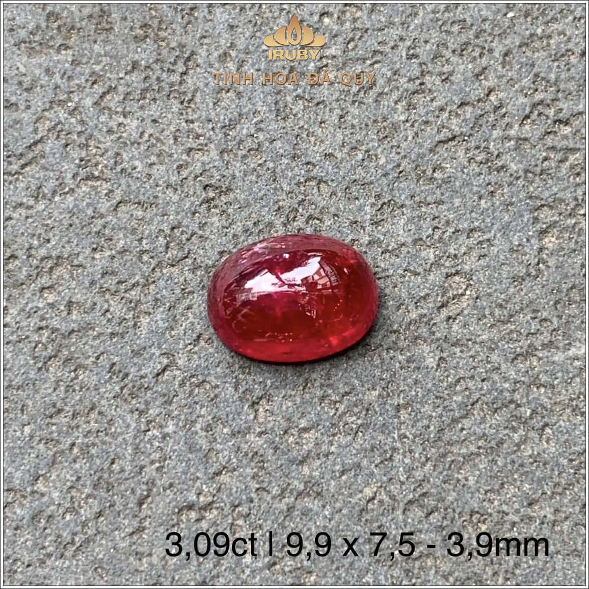 Đá Ruby cabochon huyết kính Lục Yên tự nhiên 100% 3,09ct - IRRC45 25820309