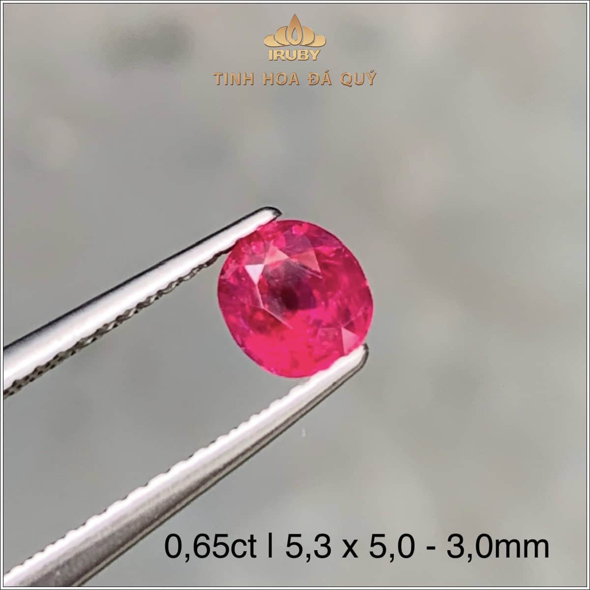 Đá Ruby facet đỏ Lục Yên thiên nhiên 100% 0,65ct - IRRF28 25810065