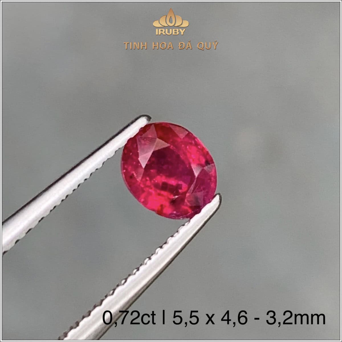 Đá Ruby facet đỏ Lục Yên tự nhiên 100% 0,72ct - IRRF20 2588072