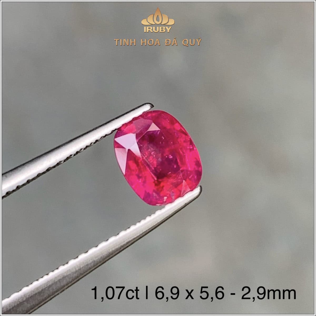 Đá Ruby facet đỏ Lục Yên tự nhiên 100% 1,07ct - IRRF48 25820107