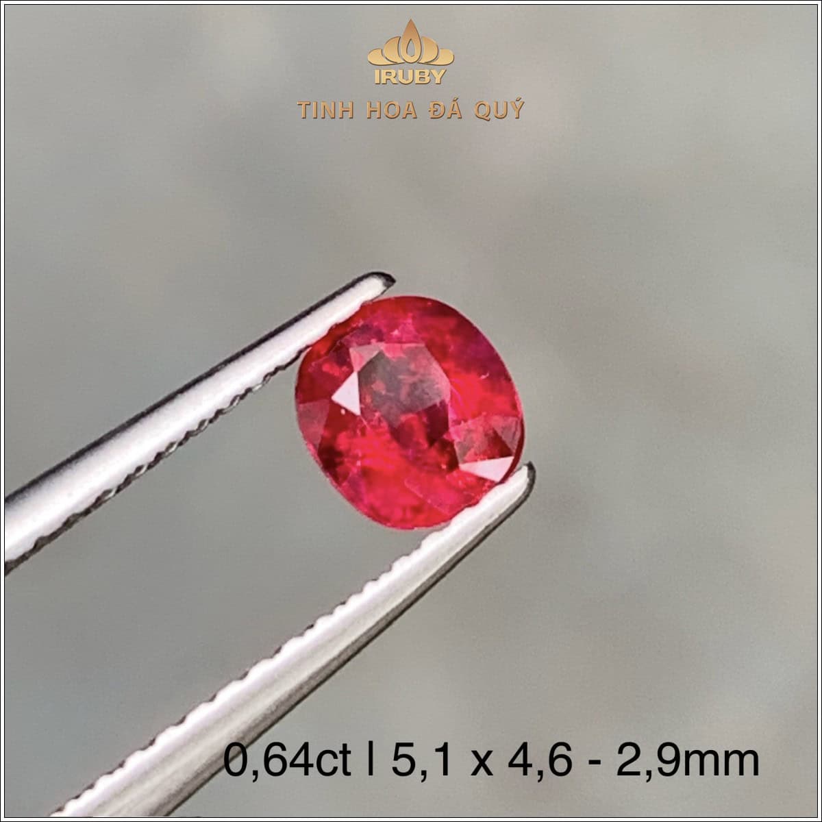 Đá Ruby facet đỏ huyết Lục Yên tự nhiên 100% 0,64ct - IRRF28 25810064 