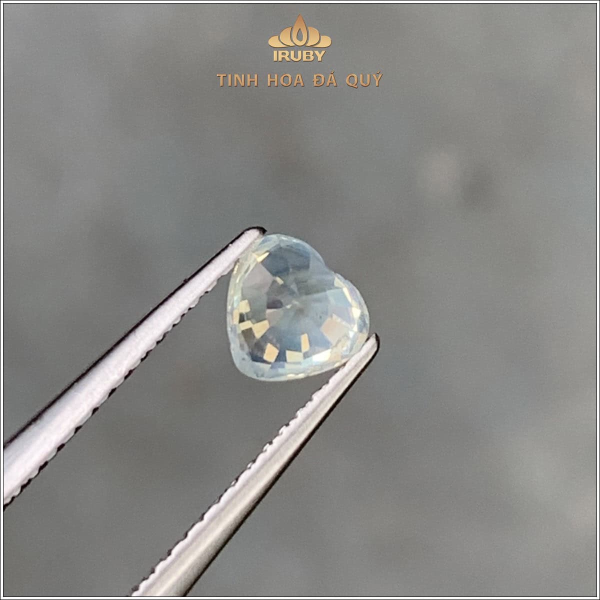 Đá Sapphire trái tim vàng Lục Yên tự nhiên 100% 0,71ct - IRYS12 2584071