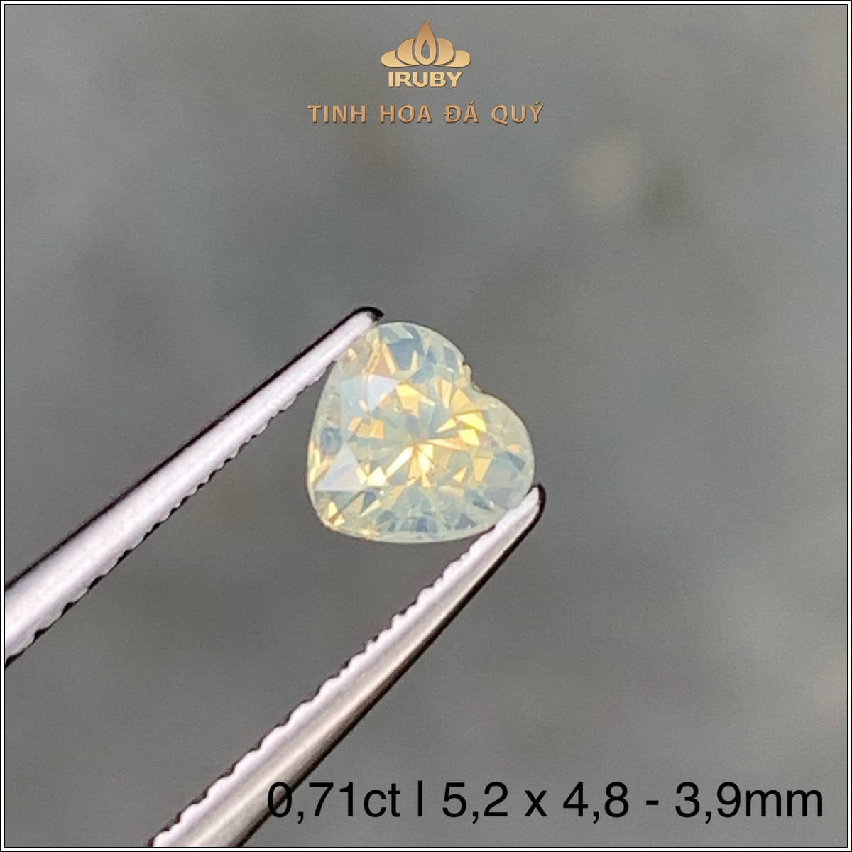 Đá Sapphire trái tim vàng Lục Yên tự nhiên 100% 0,71ct - IRYS12 2584071