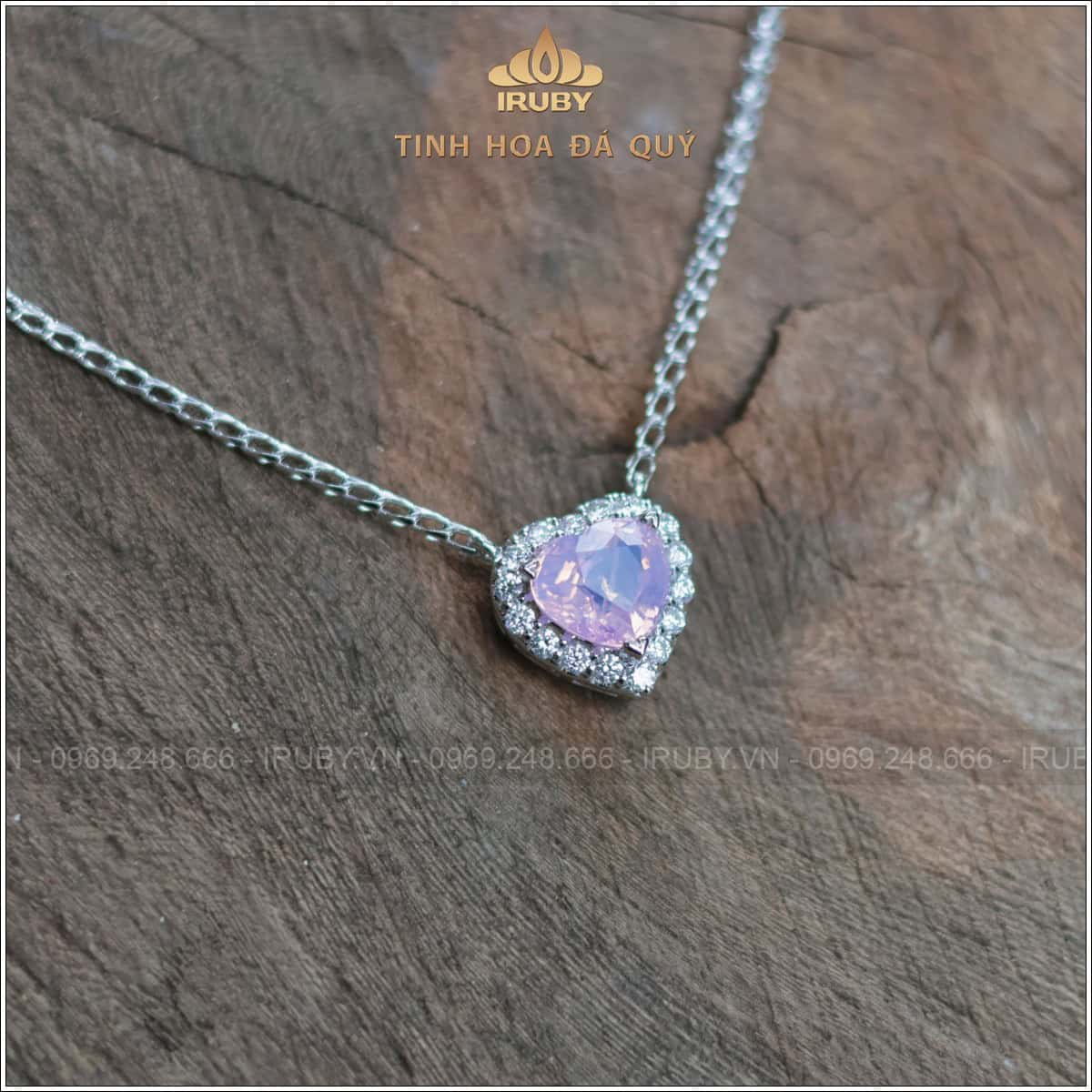 Dây chuyền Sapphire trái tim 1,58ct kết kim cương - IRSP19 2409160