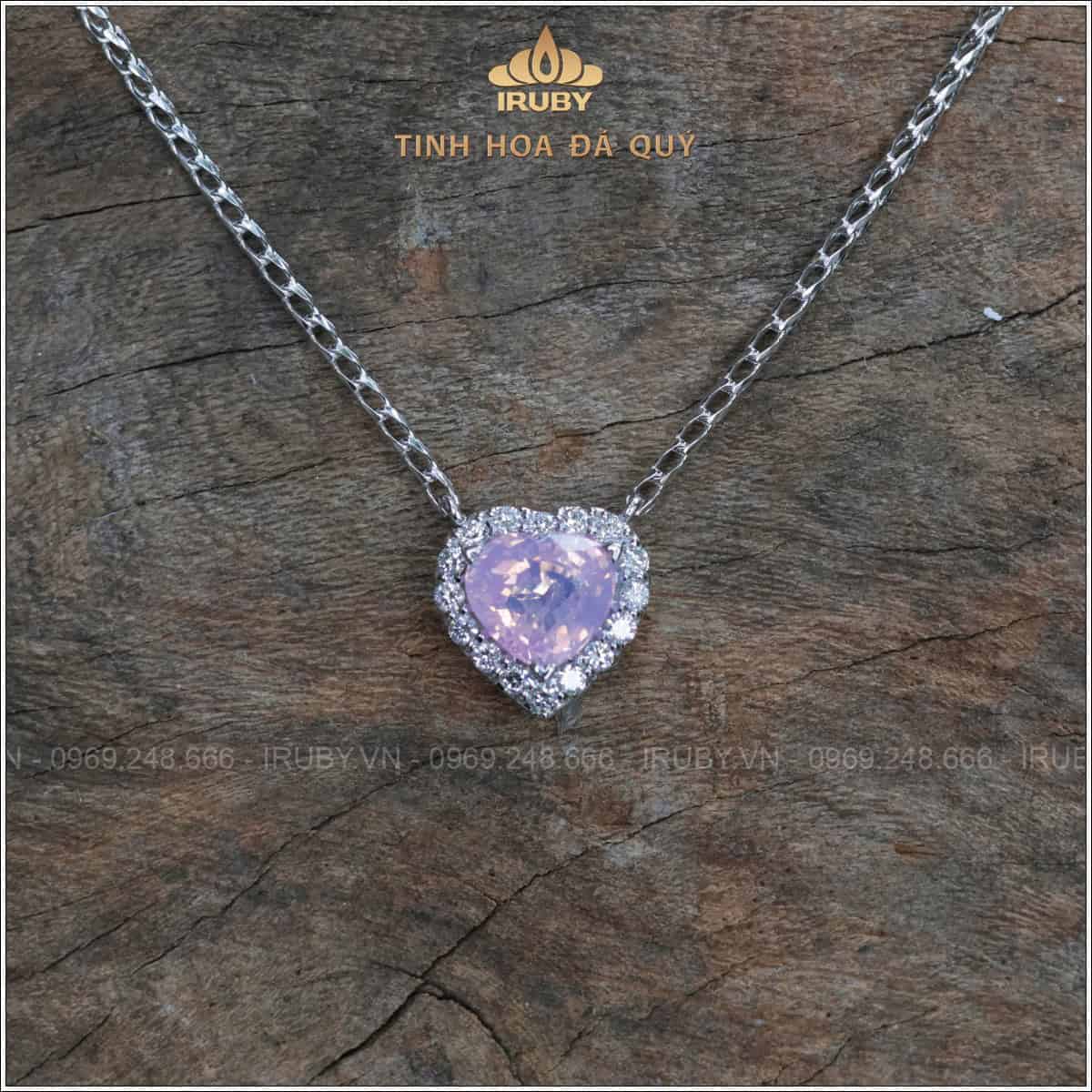 Dây chuyền Sapphire trái tim 1,58ct kết kim cương - IRSP19 2409160