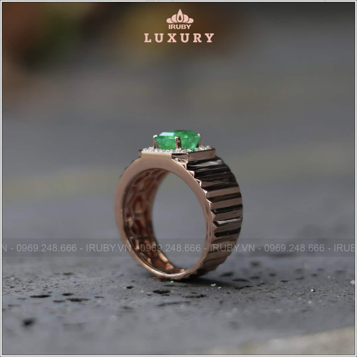 Nhẫn nam Emerald lộc phát 1,43ct - IREM112 2504143