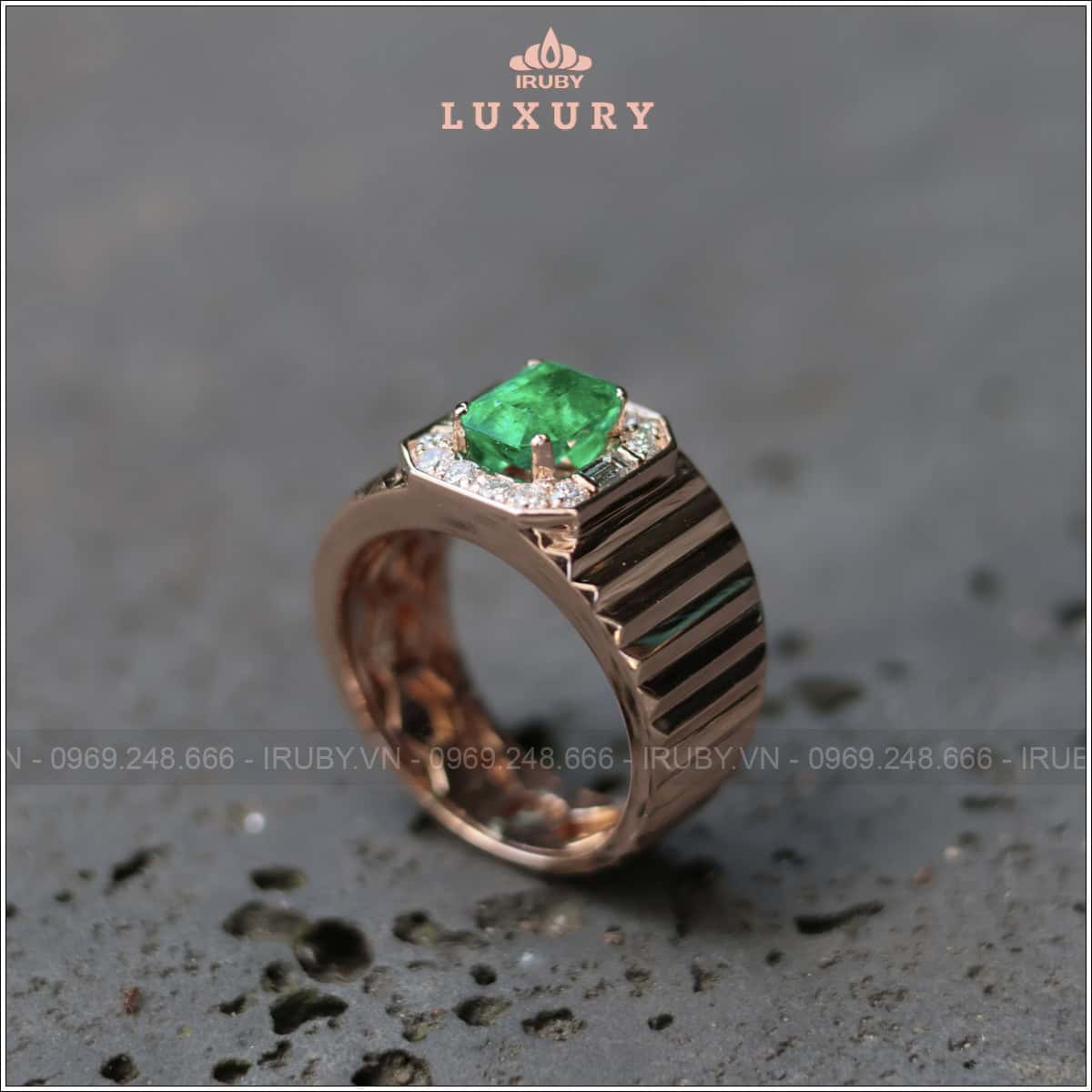 Nhẫn nam Emerald lộc phát 1,43ct - IREM112 2504143
