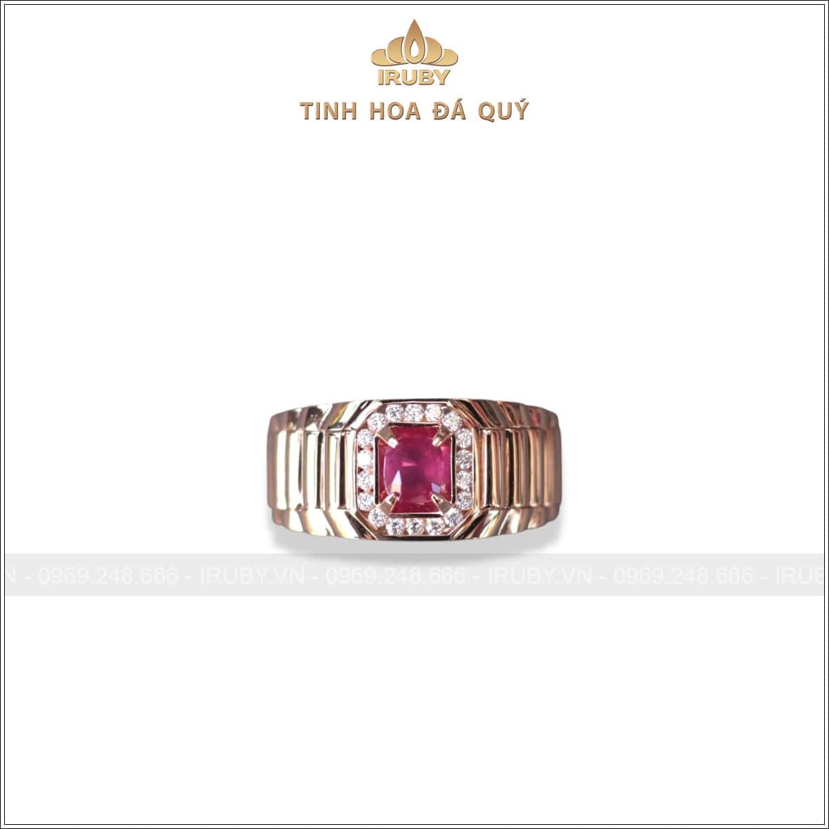 Nhẫn nam Ruby facet phong cách Rolex 0,76ct – IRRF 2507076