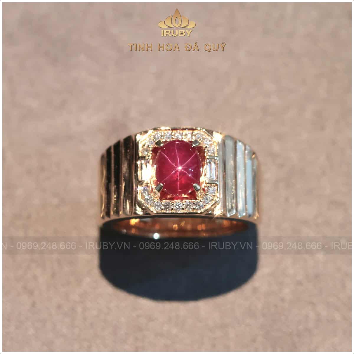 Nhẫn nam Ruby sao 1,79ct mẫu lộc phát - IRSR86 2507179