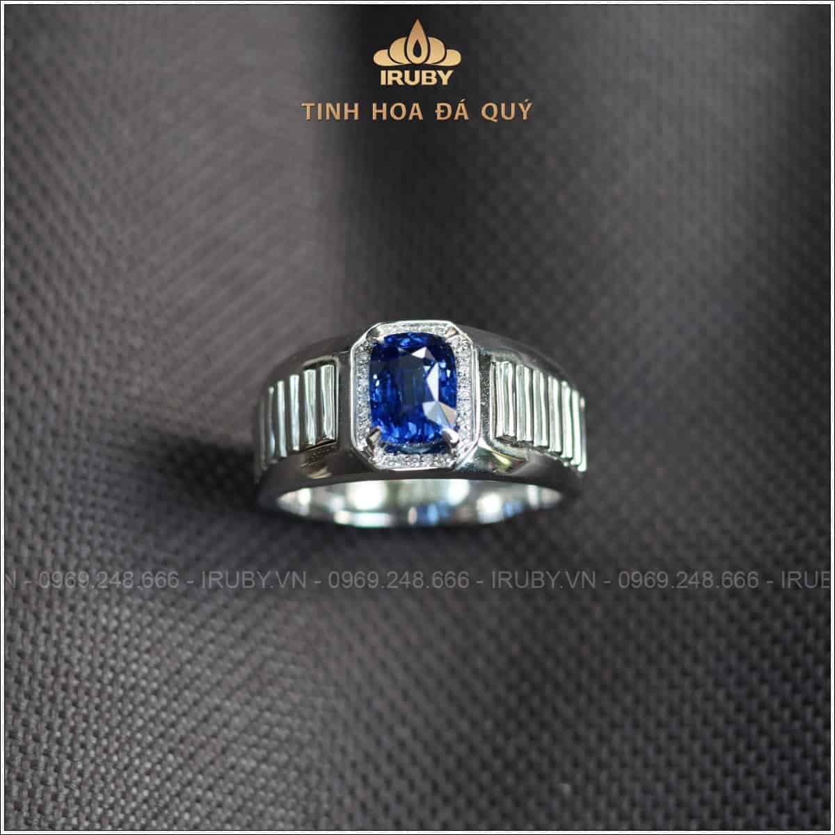 Nhẫn nam Sapphire xanh lam 2,57ct kết kim cương - IRBS333 2503257