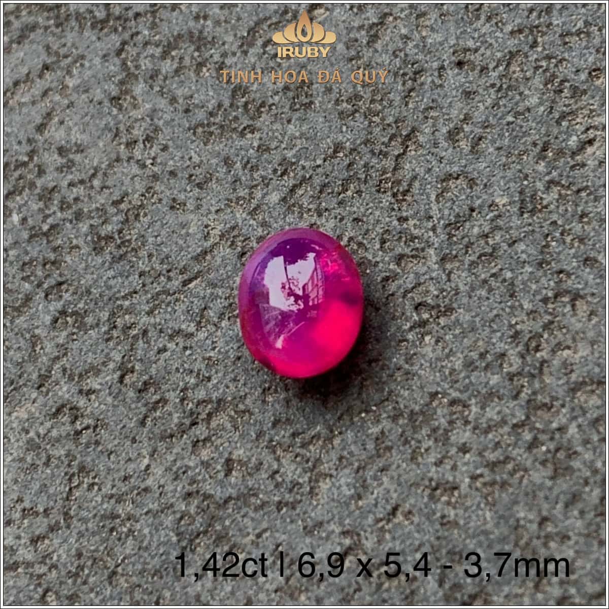 Đá Ruby cabochon đỏ hồng Lục Yên tự nhiên 100% 1,42ct - IRRC18 2588142