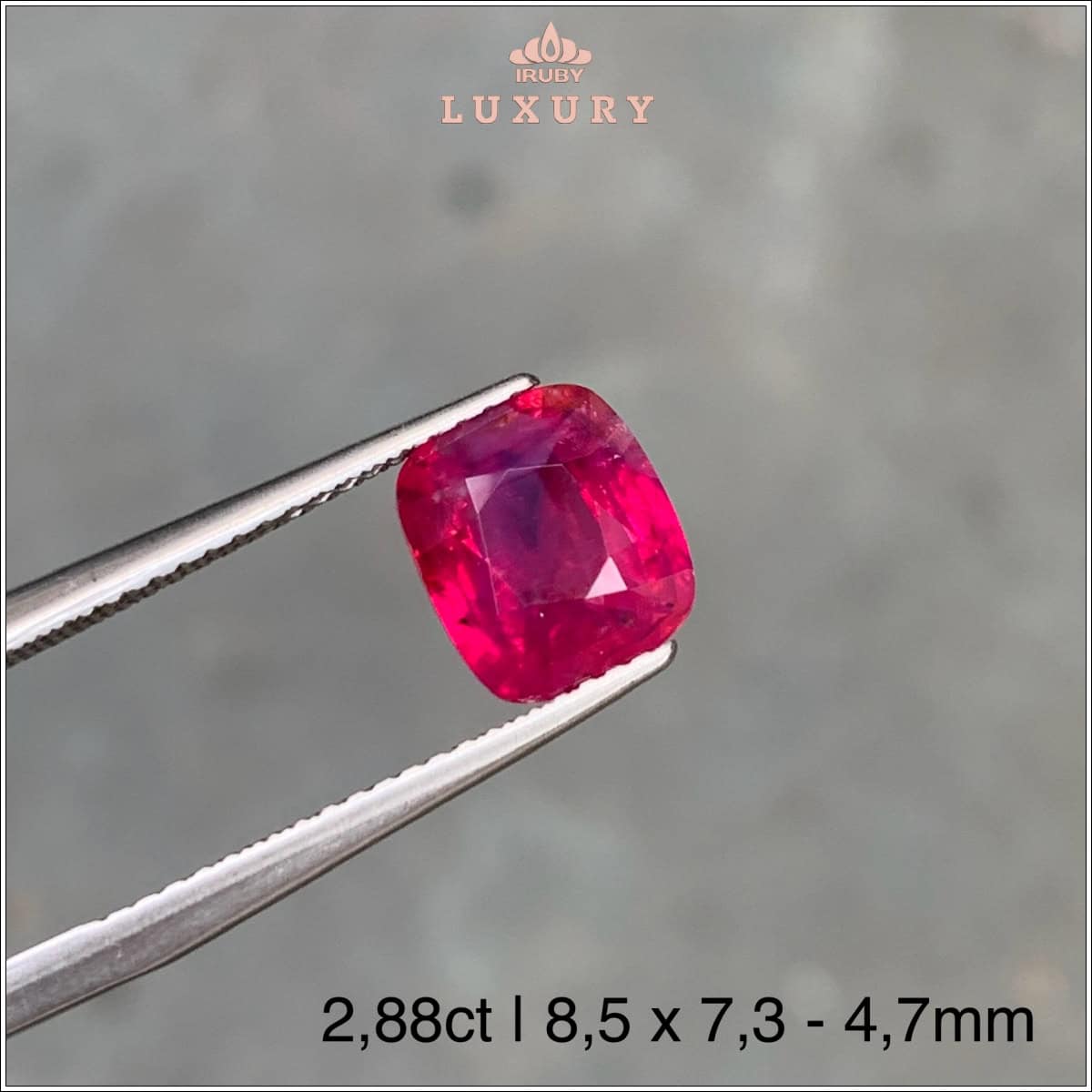 Đá Ruby facet đỏ Lục Yên tự nhiên 100% 2,88ct - IRRF220 2509288