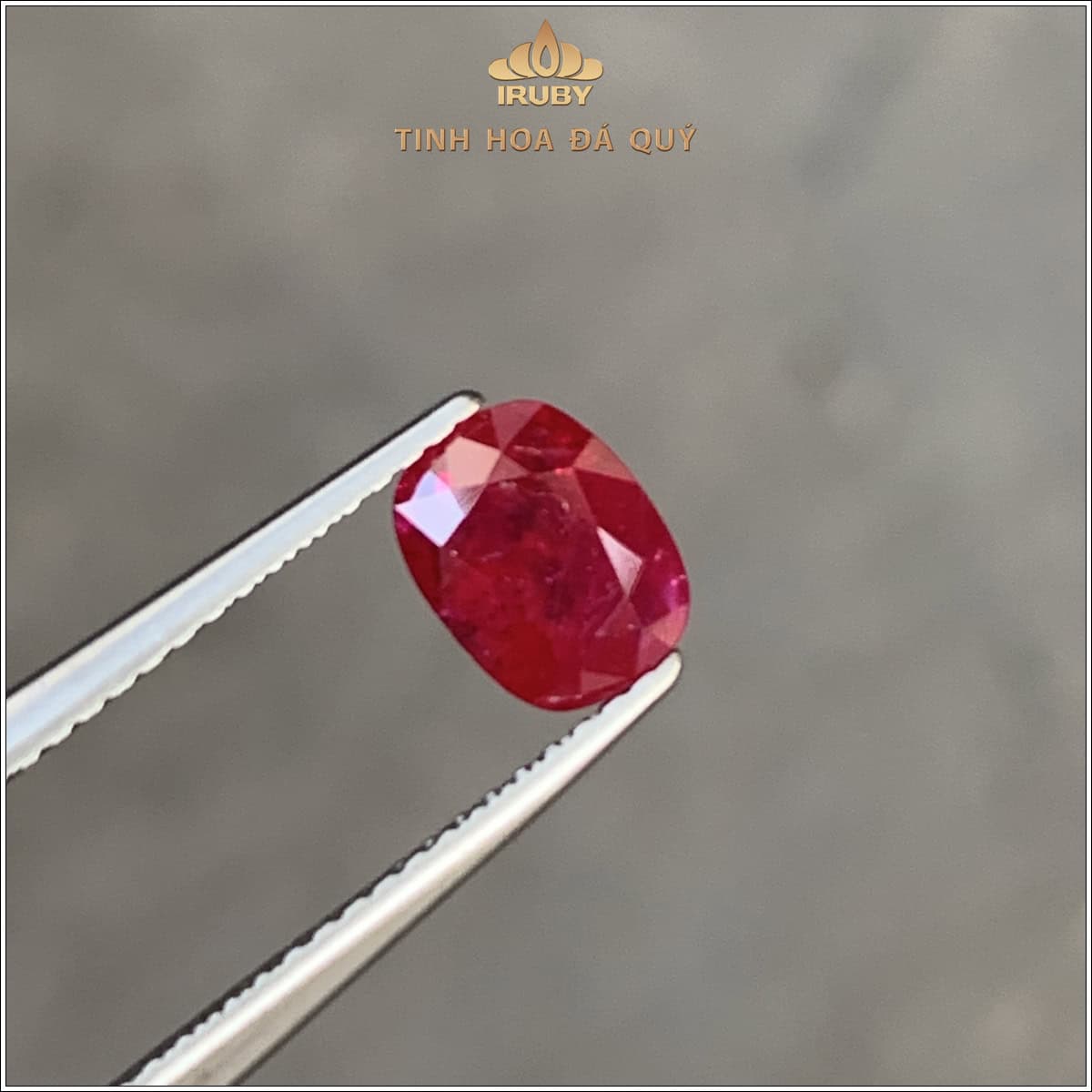 Đá Ruby facet đỏ huyết Lục Yên thiên nhiên 100% 1,32ct - IRRF28 25915132