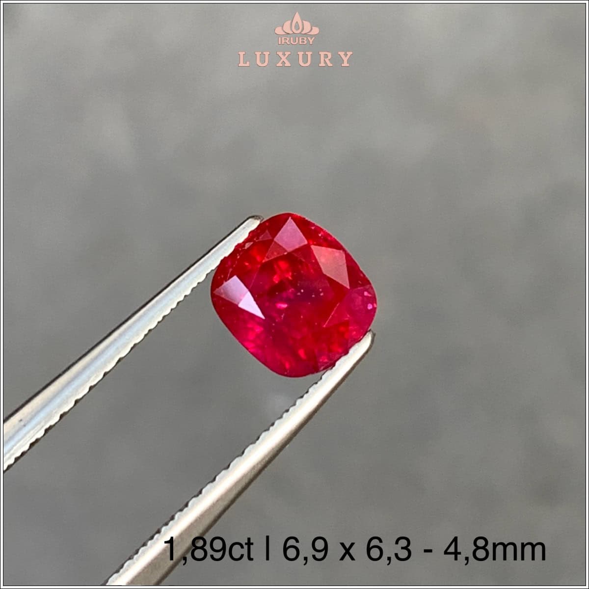 Đá Ruby facet đỏ huyết Lục Yên thiên nhiên 100% 1,89ct - IRRF239 25988189