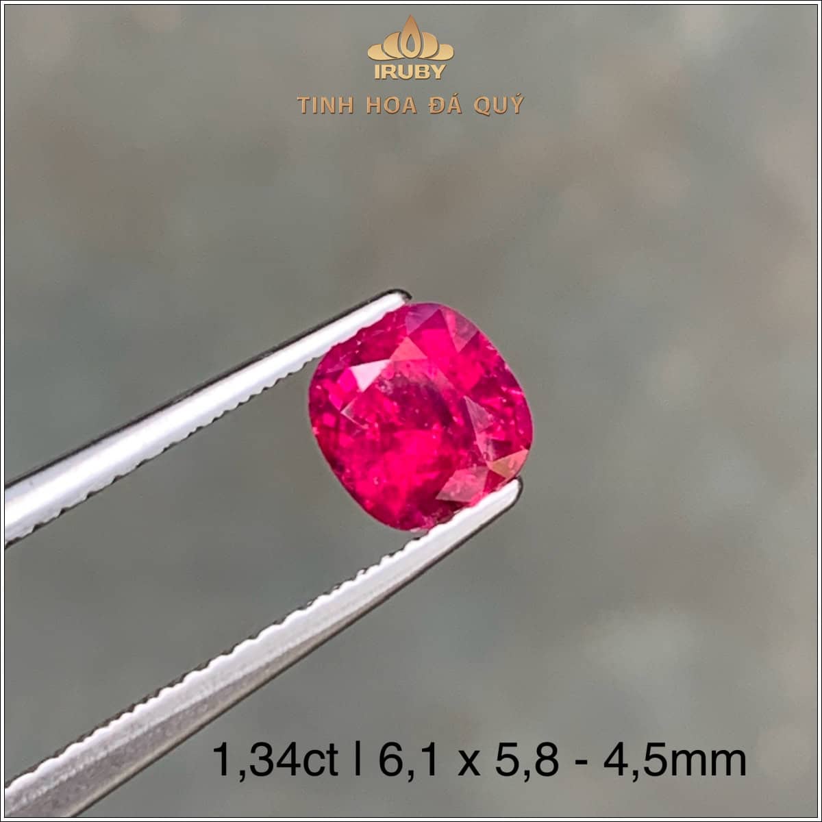 Đá Ruby facet đỏ huyết Lục Yên tự nhiên 100% 1,34ct - IRRF85 25940134