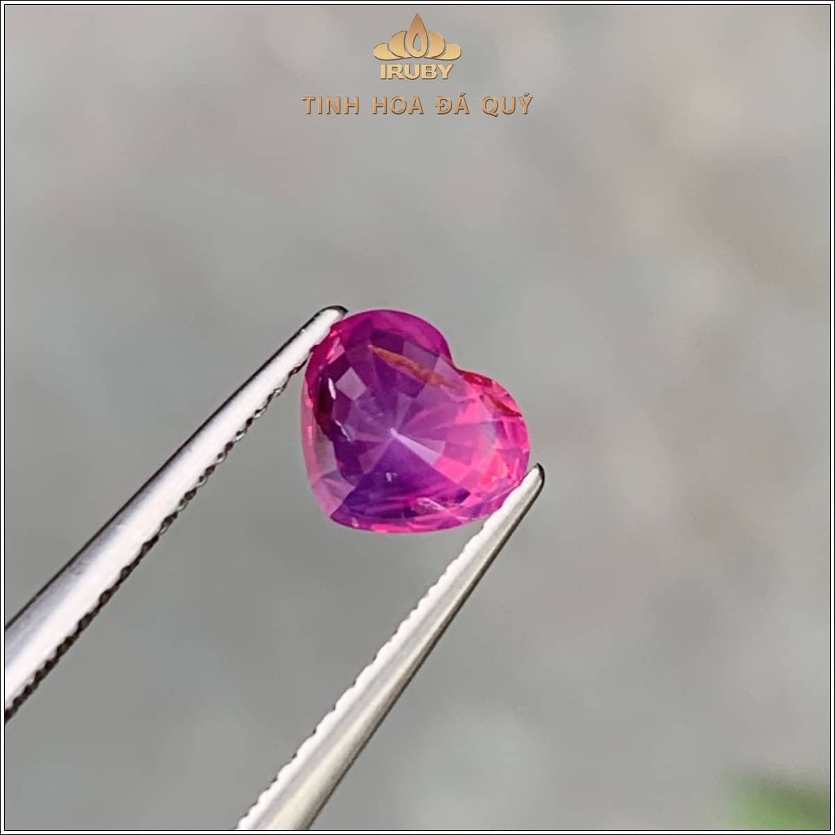 Đá Ruby facet trái tim Lục Yên thiên nhiên 100% 1,24ct - IRRFKG79 25825124