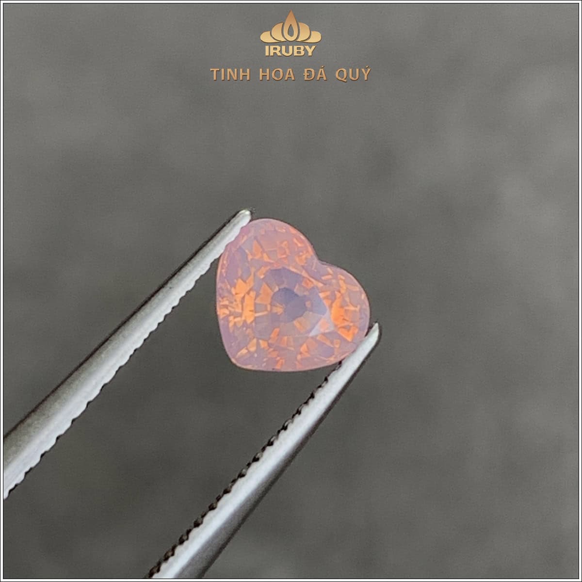 Đá Sapphire trái tim màu cháo đồng 1,19ct tự nhiên 100% - IRPSKG33 25915119