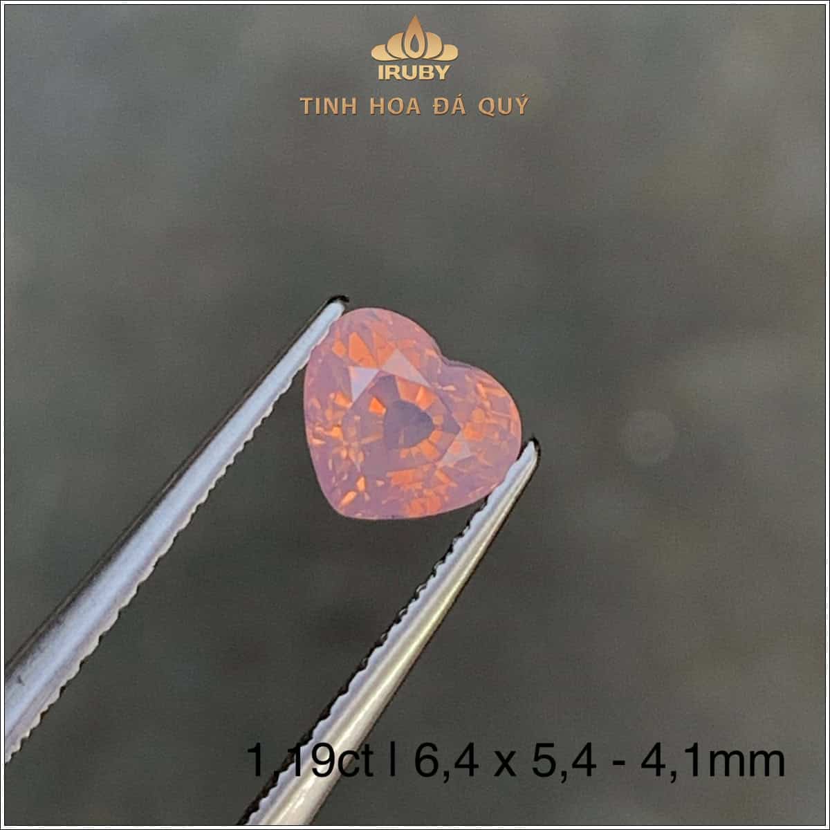 Đá Sapphire trái tim màu cháo đồng 1,19ct tự nhiên 100% - IRPSKG33 25915119