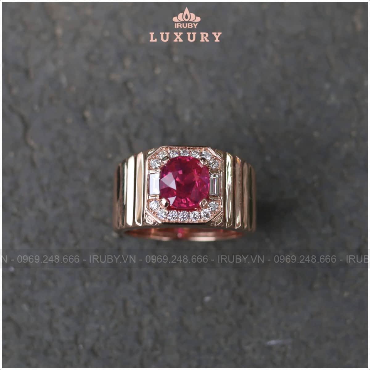 Nhẫn nam Ruby 1,31ct mẫu Lộc Phát - IRRF160 2503131
