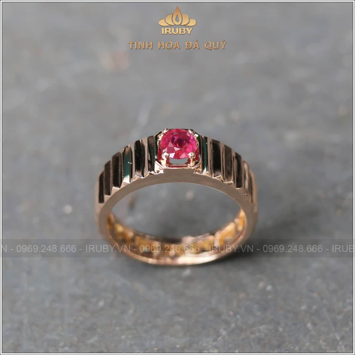 Nhẫn nam Ruby facet 0,65ct mẫu vintage - IRRF28 25810065