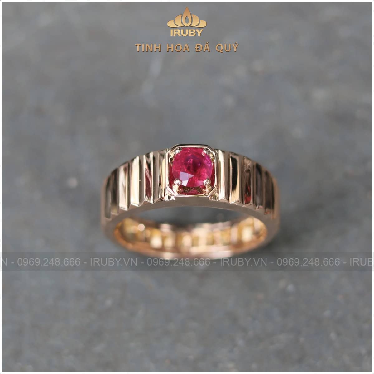 Nhẫn nam Ruby facet 0,65ct mẫu vintage - IRRF28 25810065
