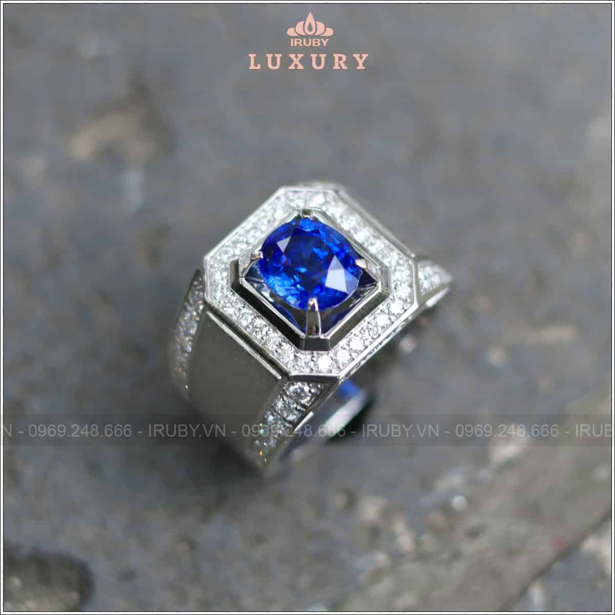 Nhẫn nam Sapphire xanh lam gia 2,23ct kết kim cương - IRBS115 2504223