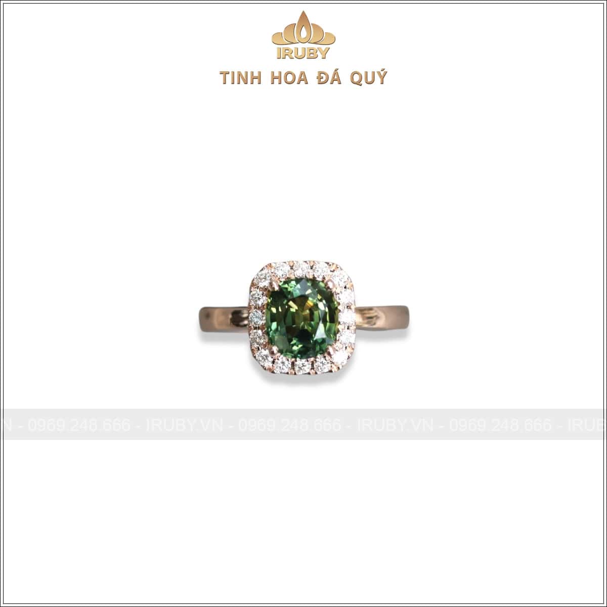 Nhẫn nữ Sapphire xanh lục 1,82ct kết kim cương – IRGS27 2404182