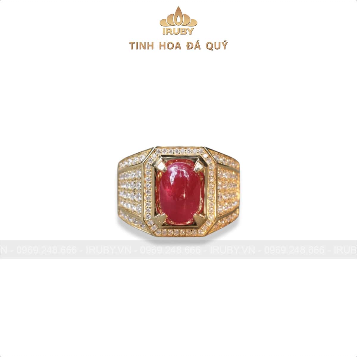 Nhẫn nam Ruby cabochon 3,85ct full kim cương – IRRC269 2409384