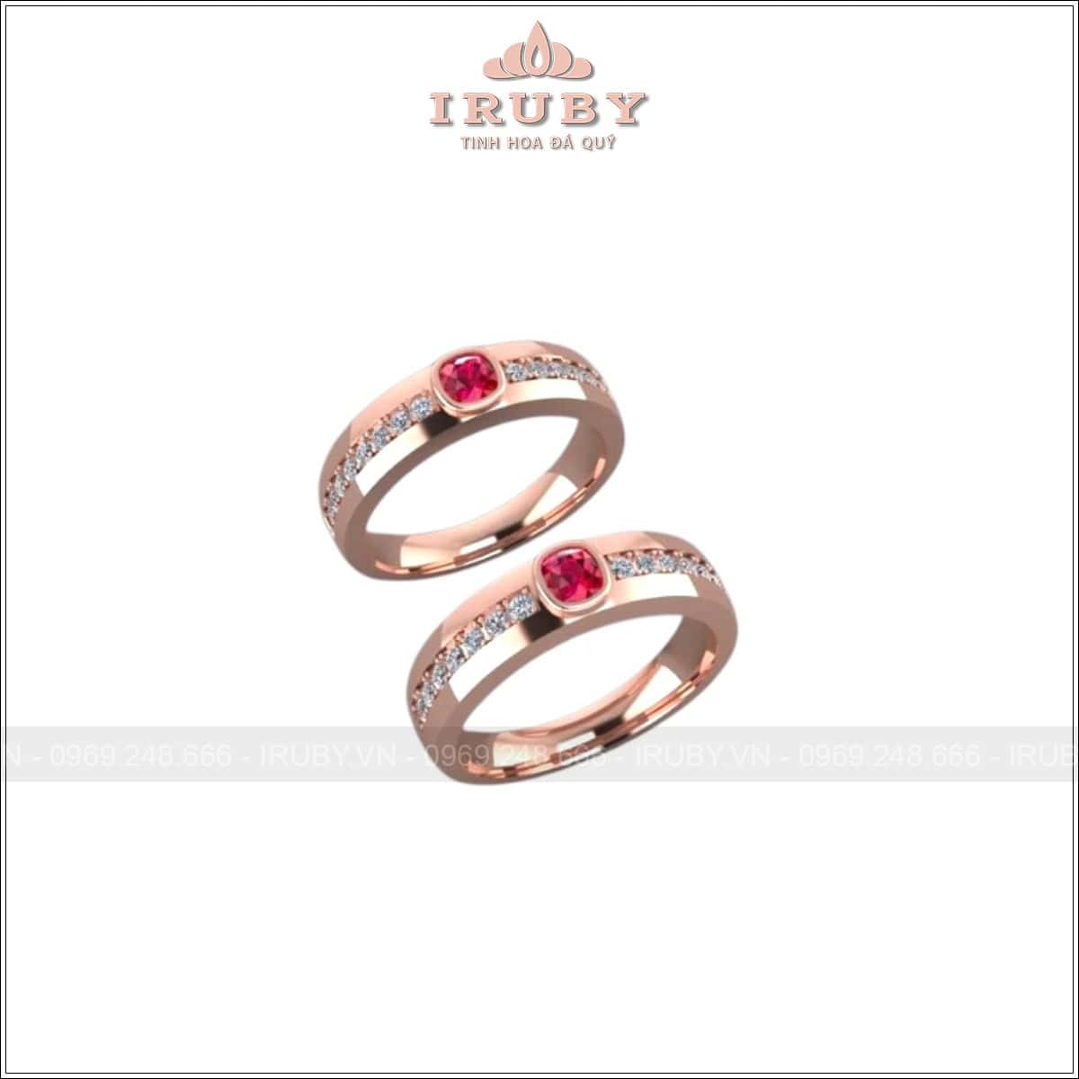 Nhẫn cưới Ruby thiết kế tối giản cuốn hút – IRNC004