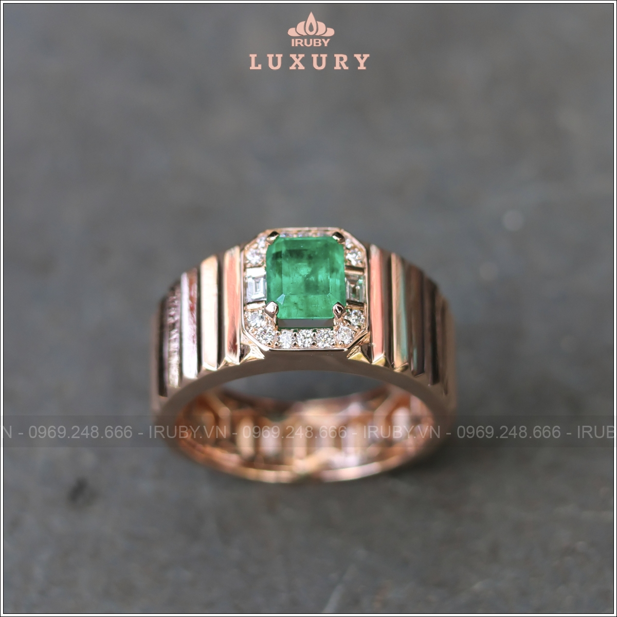 Nhẫn nam Emerald 1,30ct mẫu Lộc Phát - IREM75 25438130