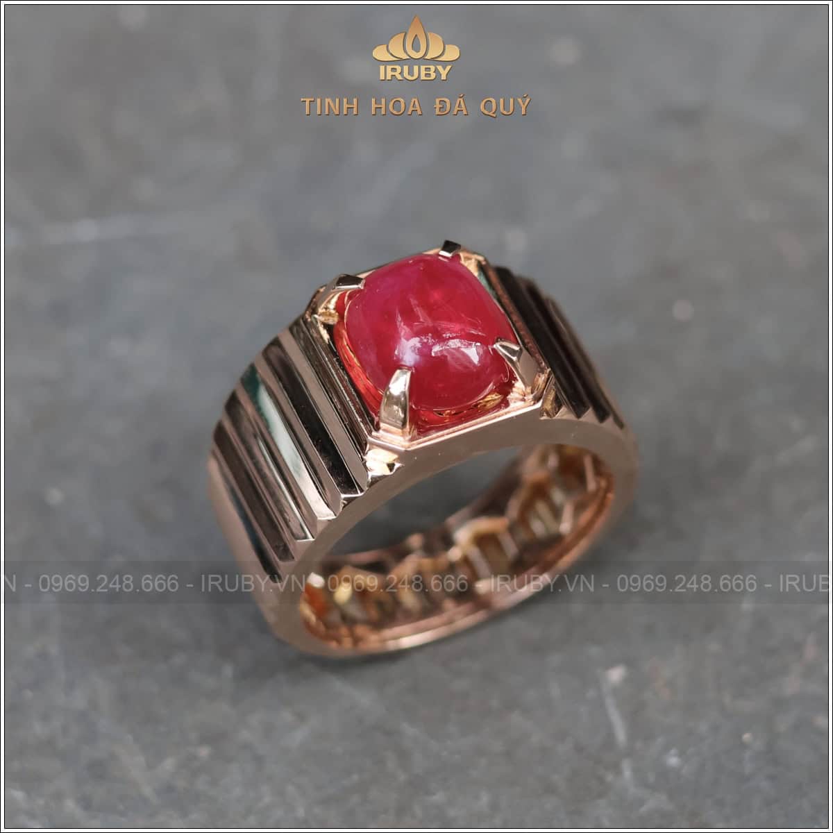 Nhẫn nam Ruby 3,73ct mẫu Lộc Phát - IRRC62 25925373