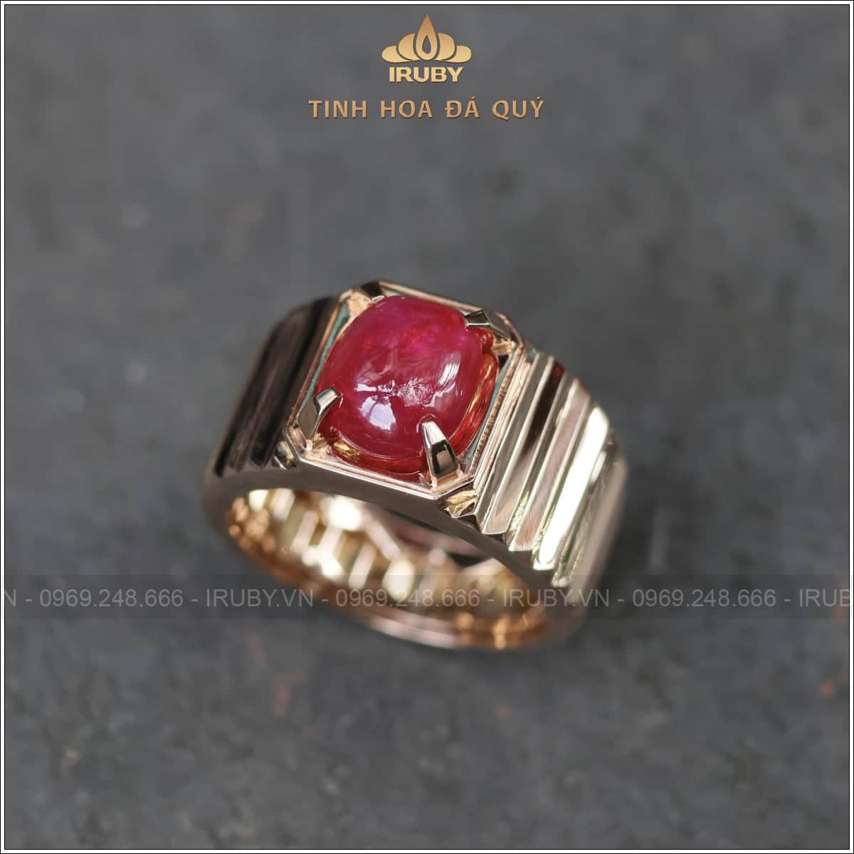 Nhẫn nam Ruby 3,73ct mẫu Lộc Phát - IRRC62 25925373