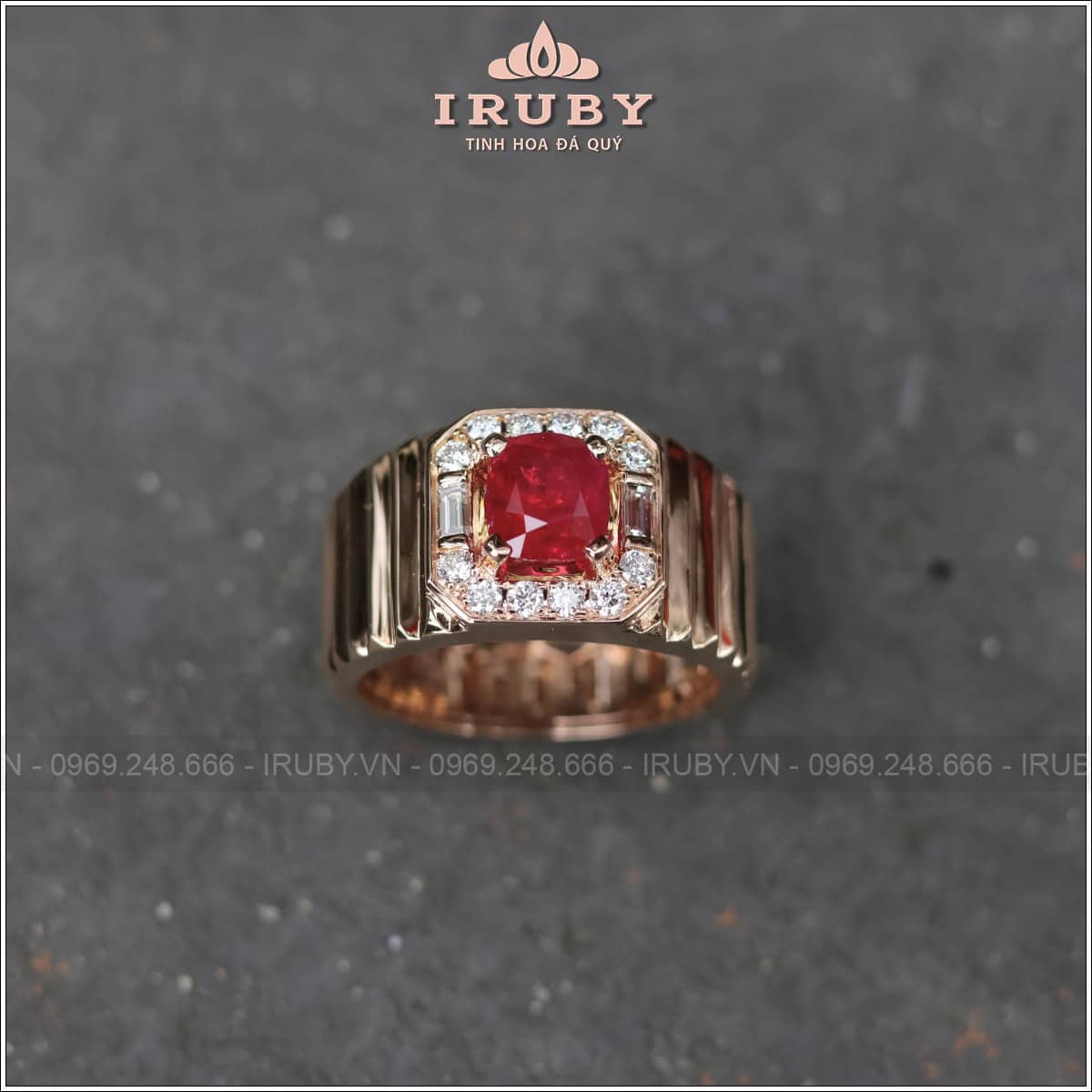 Nhẫn nam Ruby đỏ huyết 1,89ct mẫu Lộc Phát - IRRF239 25988189
