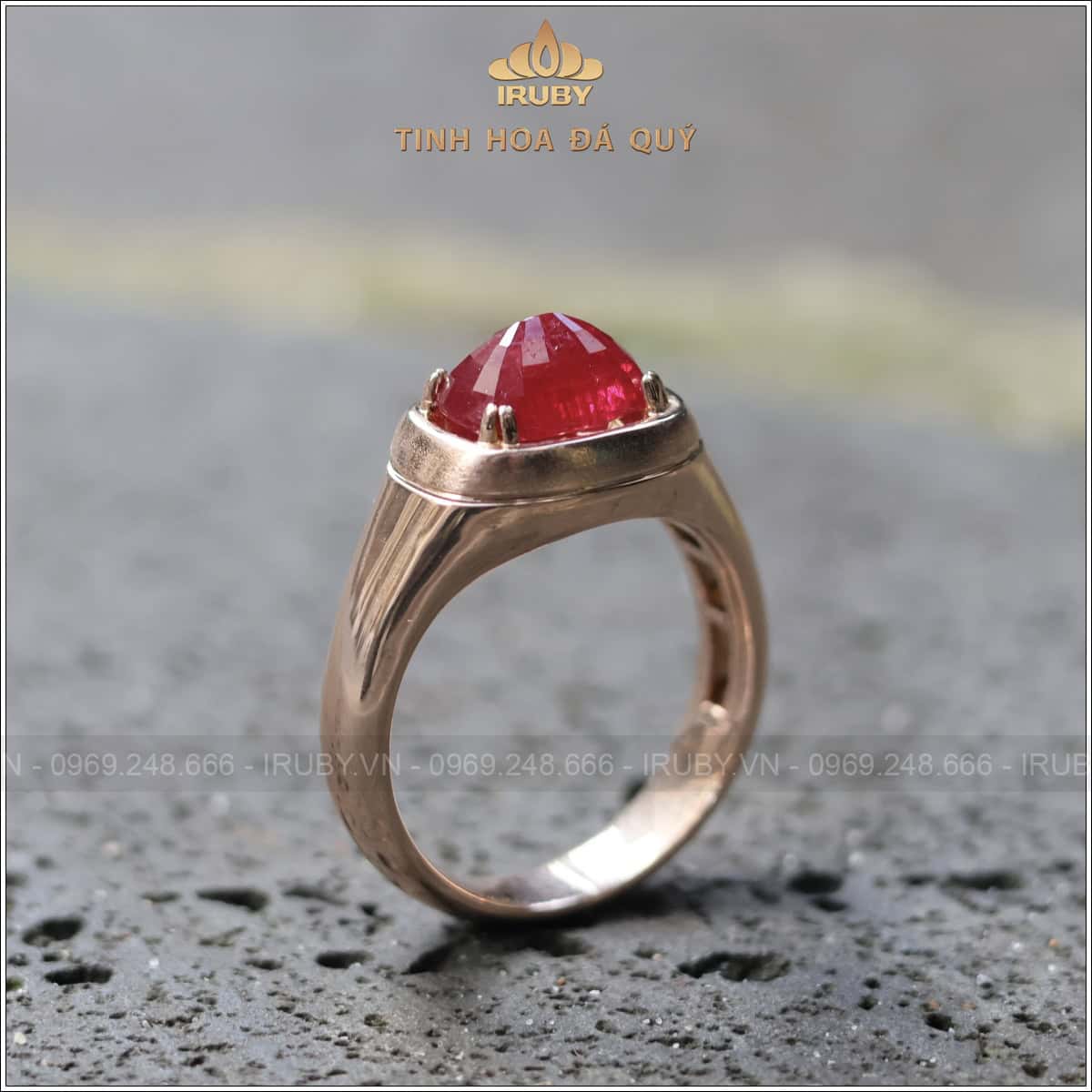 Nhẫn nam Ruby facet 3,16ct mẫu Vintage - IRRF68 25829316