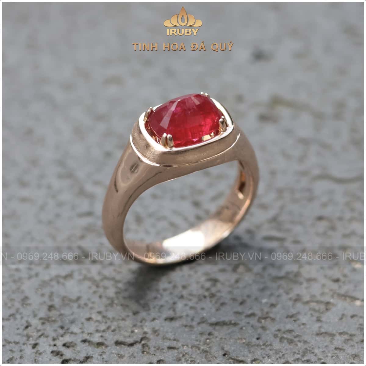 Nhẫn nam Ruby facet 3,16ct mẫu Vintage - IRRF68 25829316