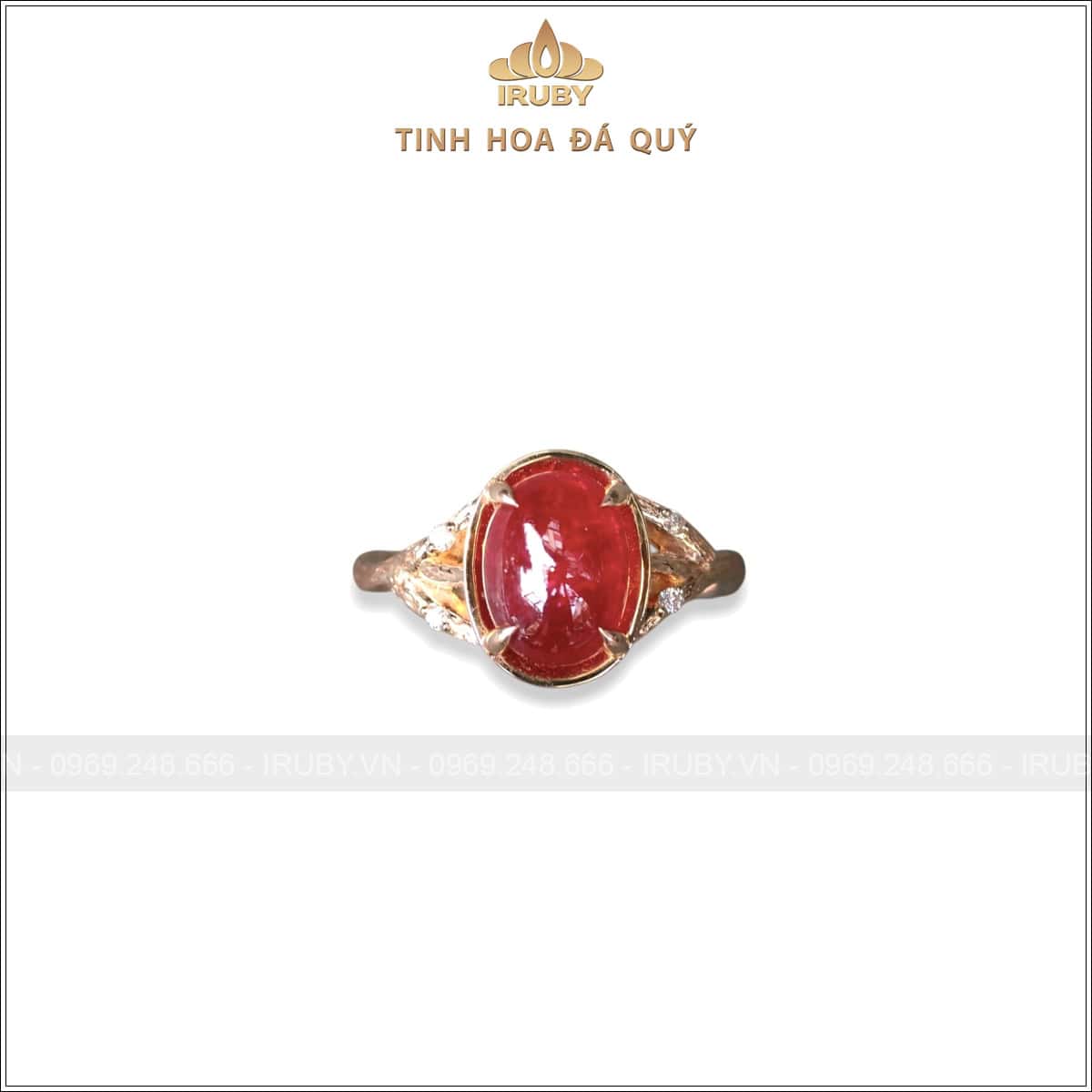 Nhẫn nữ Ruby cabochon huyết kính 3,09ct thiết kế vintage – IRRC45 25820309
