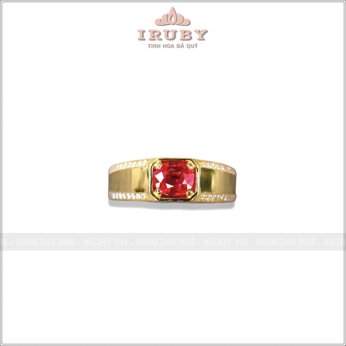 Nhẫn nữ Ruby facet đỏ huyết 1,05ct mẫu vintage – IRRF99 25350105