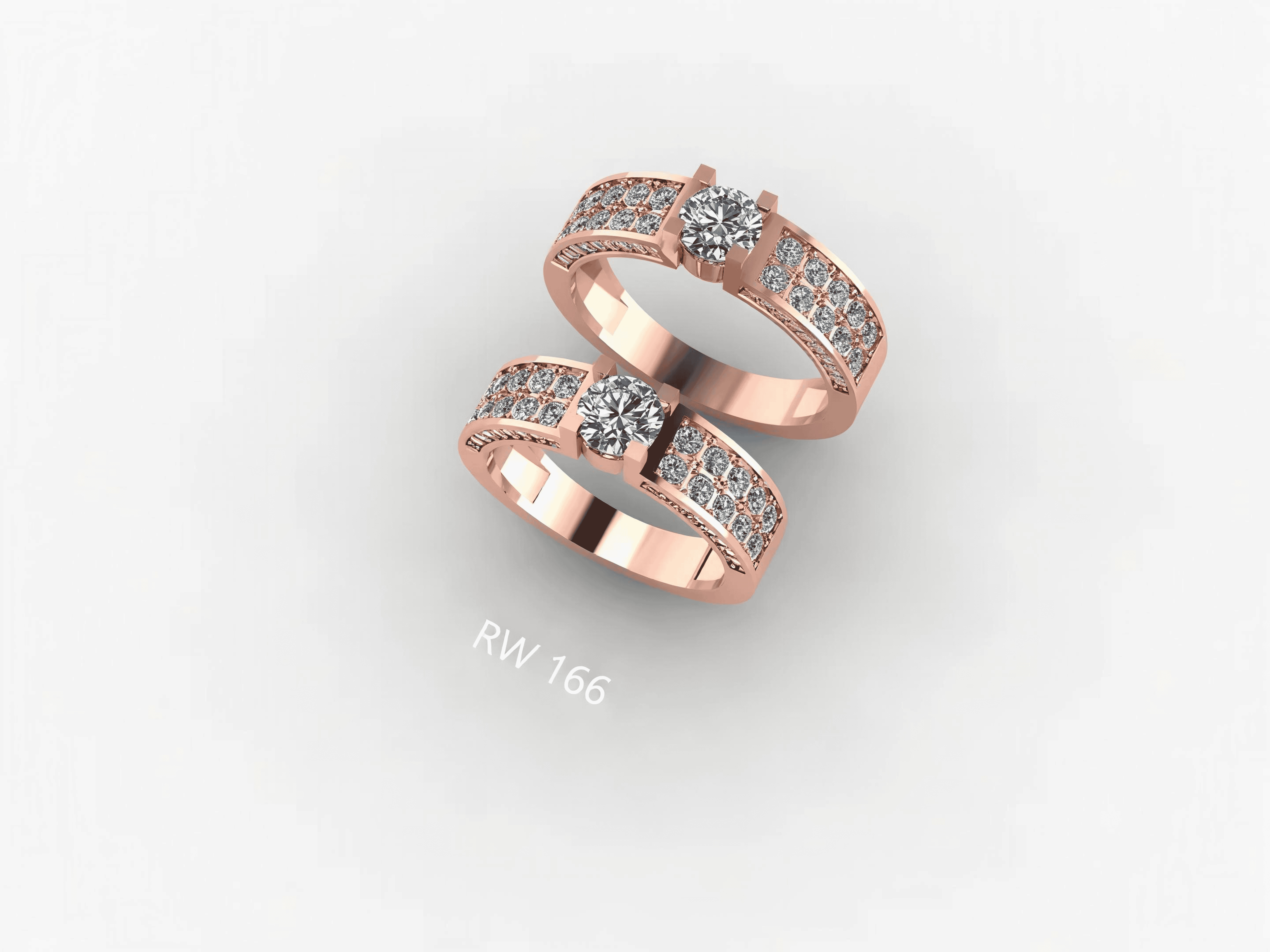 Nhẫn cưới vàng hồng hiện đại, thanh lịch 