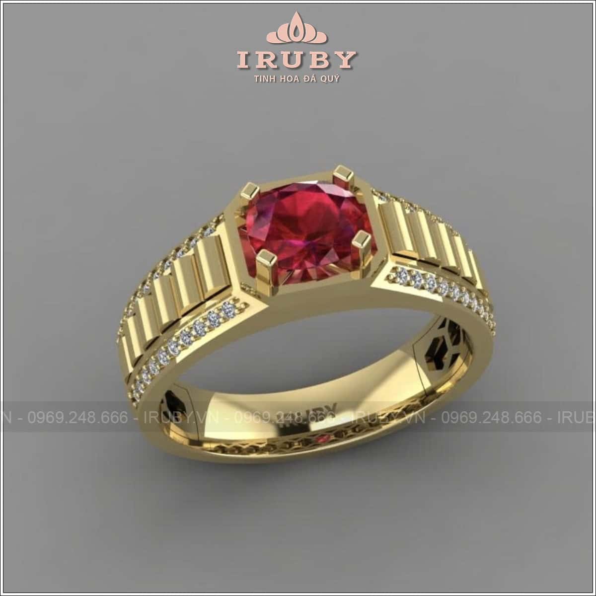 Mẫu nhẫn nam nữ Ruby thiết kế vintage