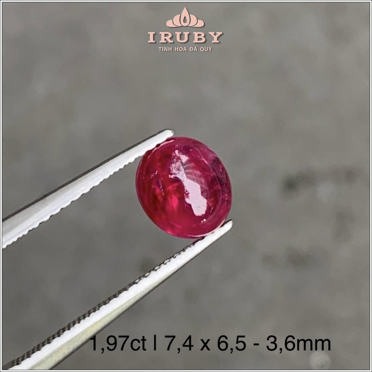 Đá Ruby cabochon đỏ Lục Yên thiên nhiên 100% 1,97ct - IRRC18 25117197