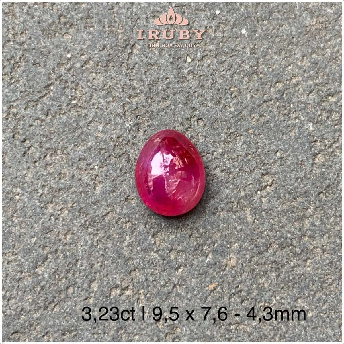 Đá Ruby cabochon hình giọt nước tự nhiên 100% 3,23ct - IRRC18 25116323