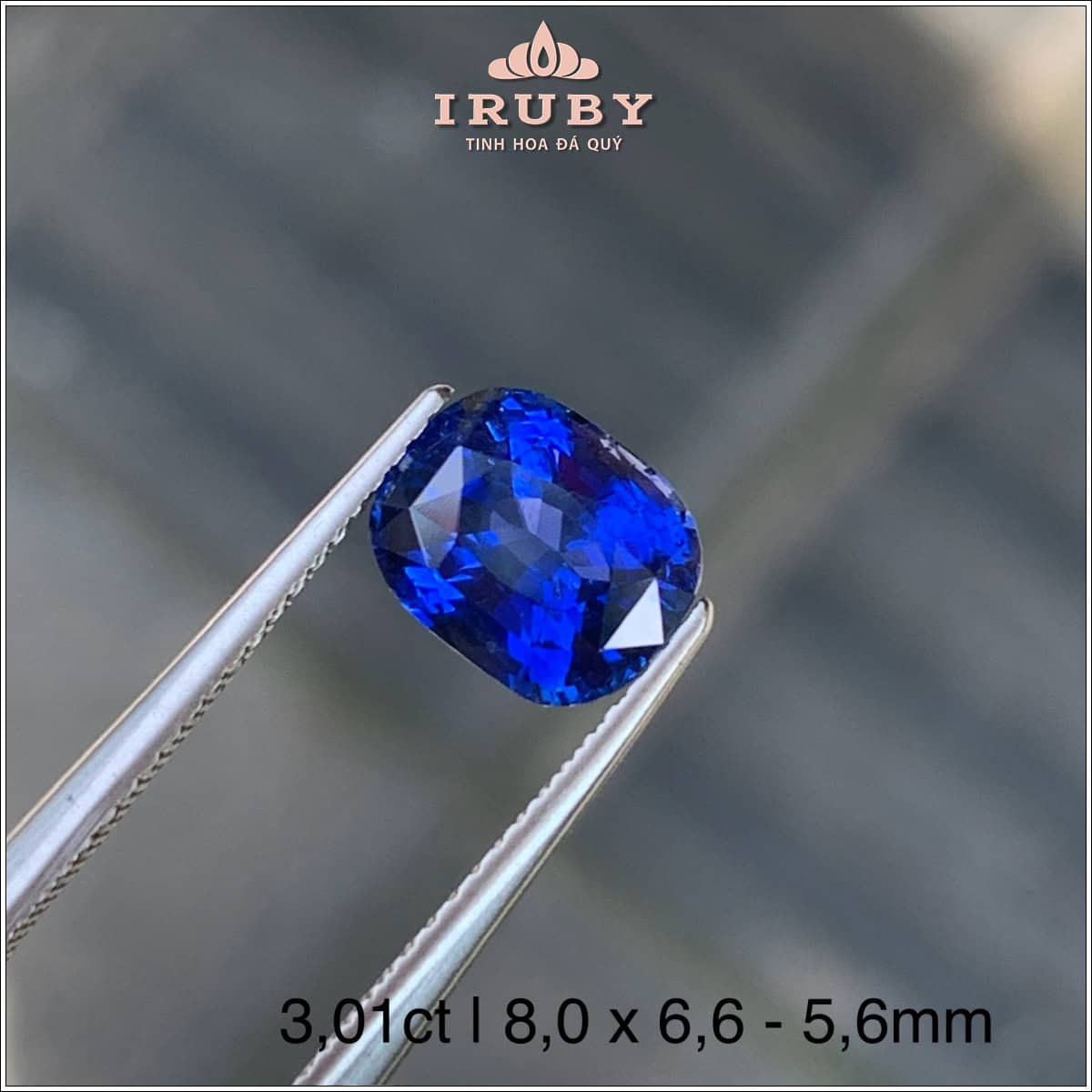 Đá Sapphire xanh lam hoàng gia Sri Lanka tự nhiên 100% hàng hiếm 3,01ct - IRBS 2511301