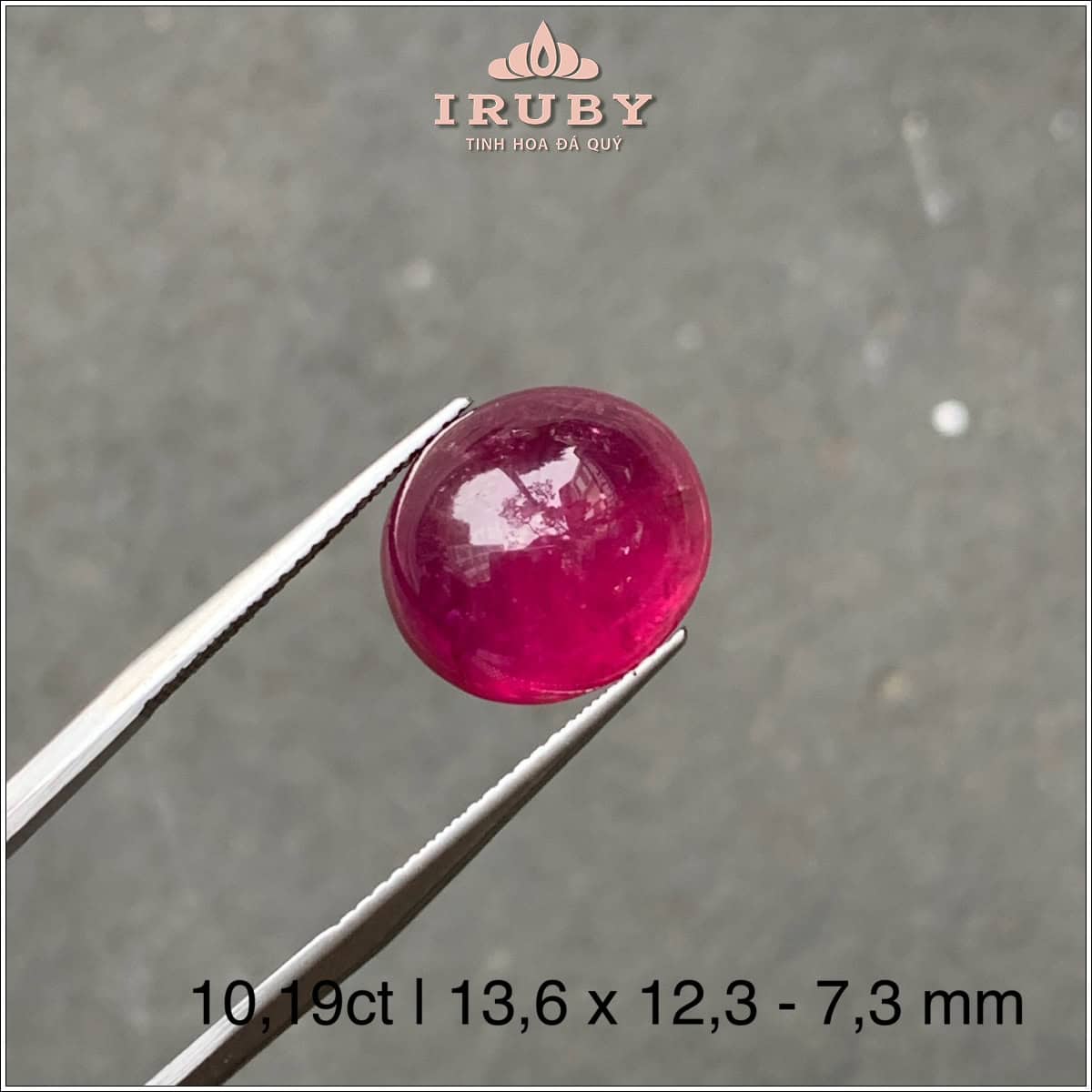 Đá Tourmaline cabochon đỏ hồng tự nhiên 100% 10,19ct - IRTM16 251181019