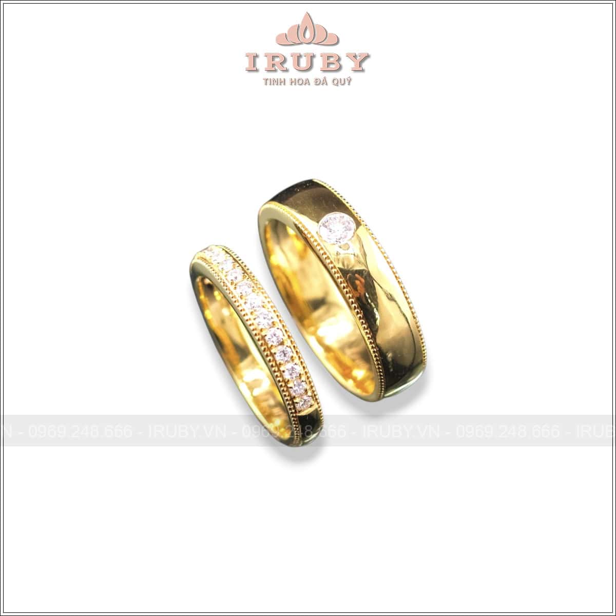Nhẫn cưới vàng sang trọng kết kim cương tự nhiên – IRNC005