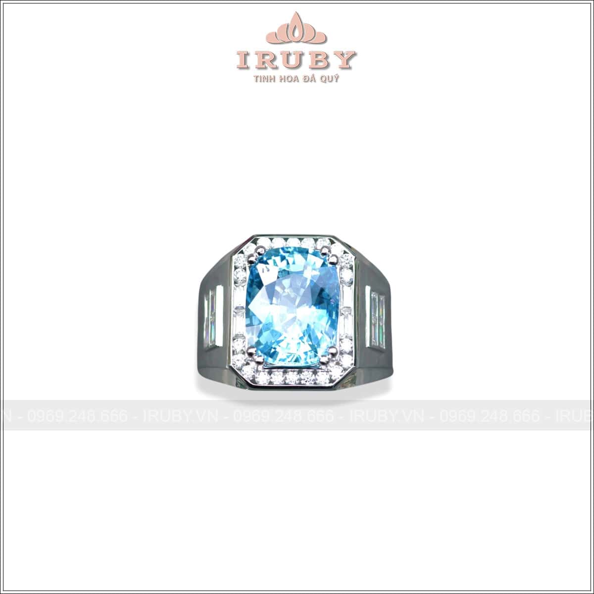 Nhẫn nam đá Aquamarine 6,43ct thiết kế hiện đại – IRAQ58 25315643