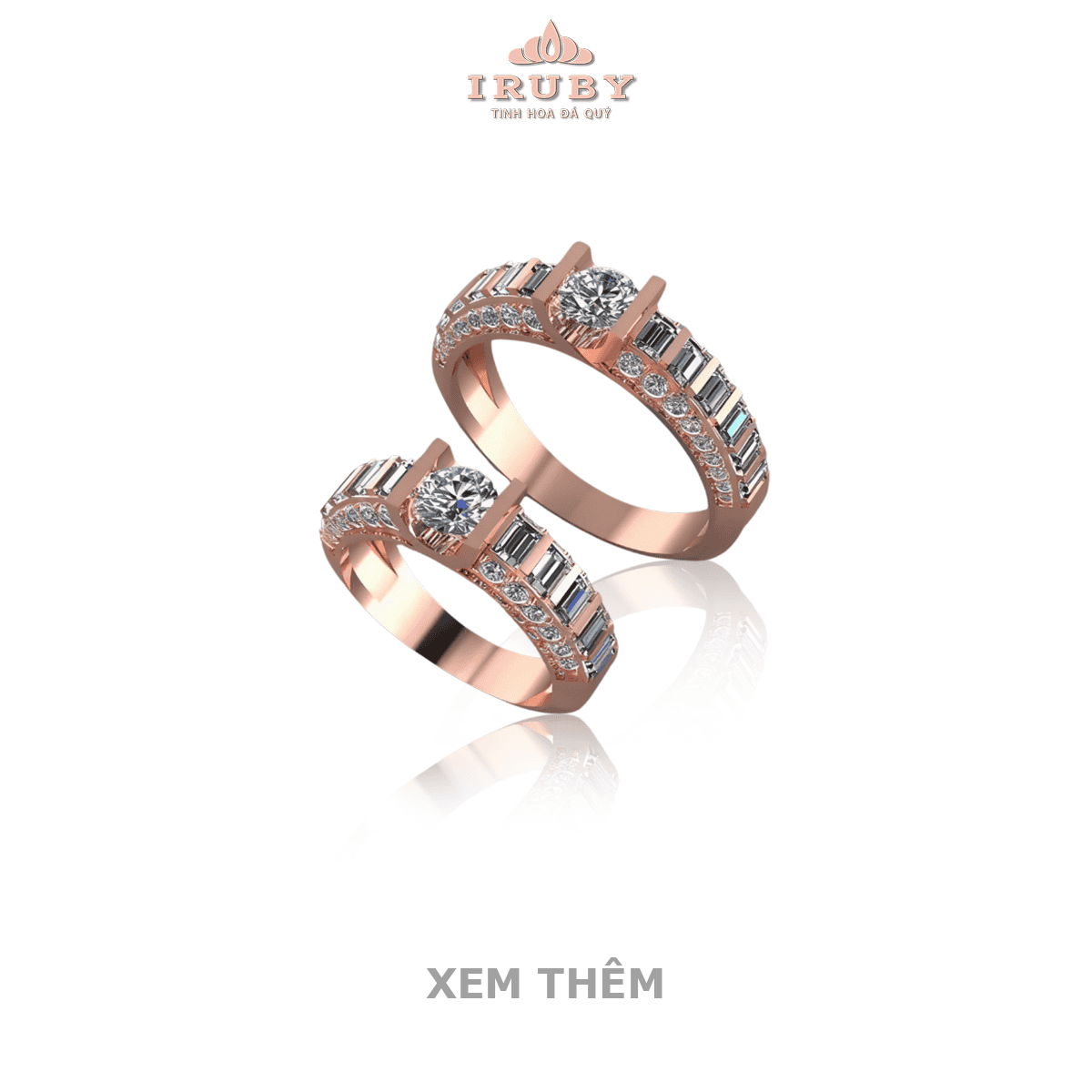 BST Nhẫn cưới vàng hồng hiện đại, thanh lịch