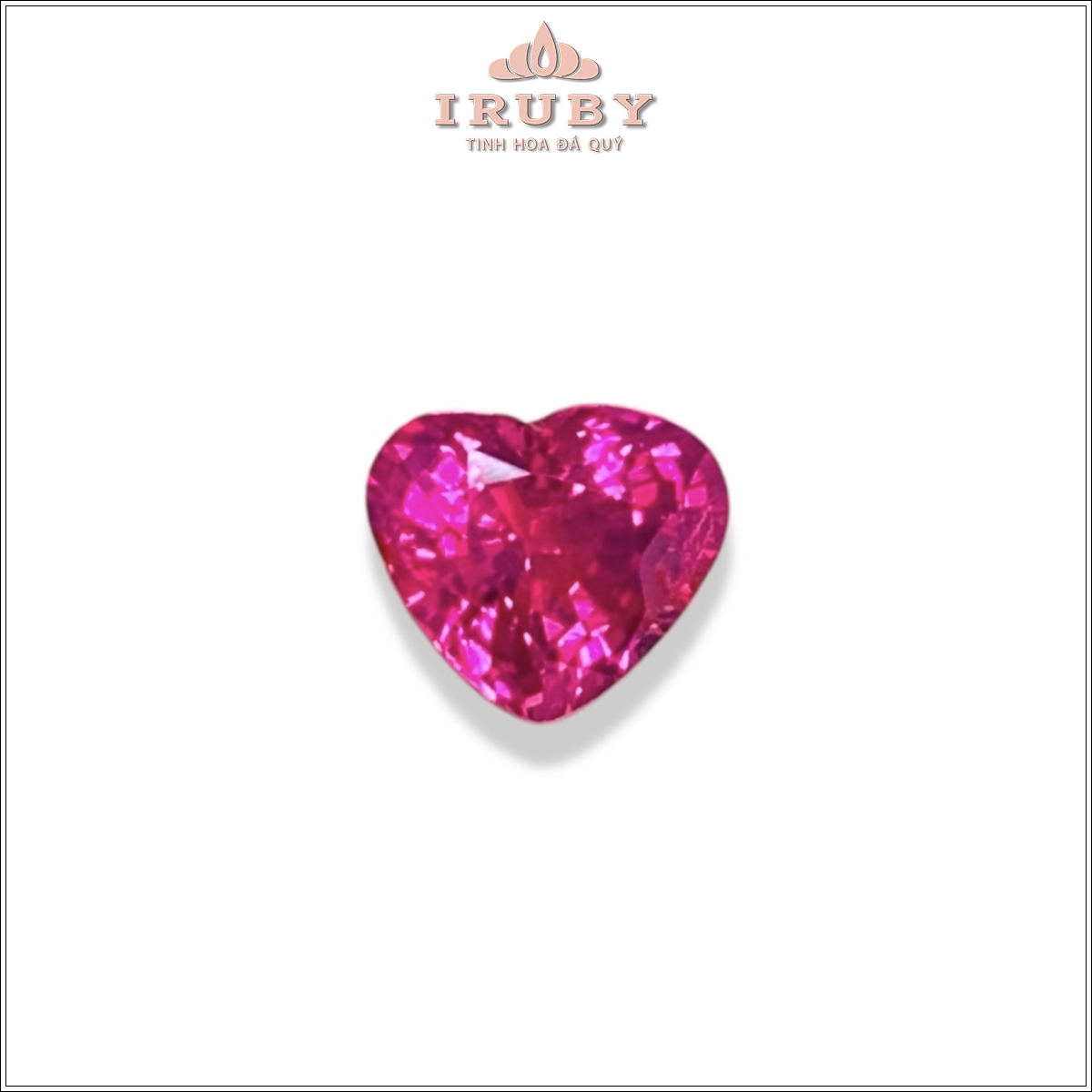 Đá Ruby trái tim đỏ hồng Lục Yên thiên nhiên 100% 1,37ct – IRRF79 251238137