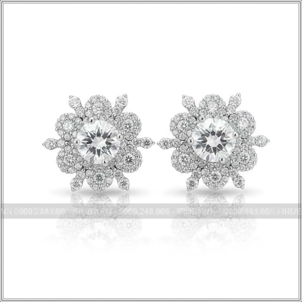 Đôi bông tai KC hoa tuyết cách điệu – IRBTKC 029